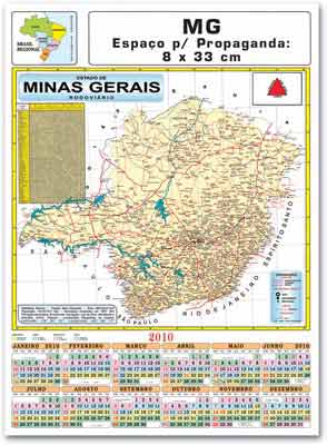 folhinhas 2010 mapa de minas gerais