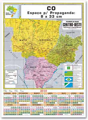 folhinhas 2010 mapa do centro-oeste